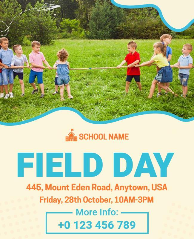 School Field Day Outdoor Activities Flyer Template