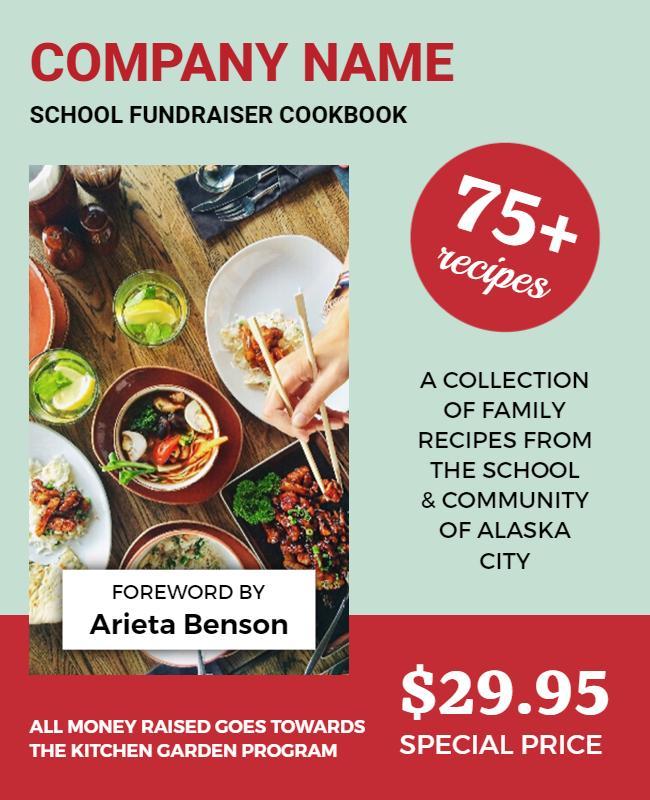 School Fundraiser Cookbook Promotion Flyer Template