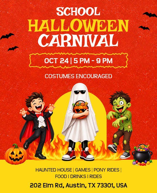 School Halloween Carnival Event Flyer Template