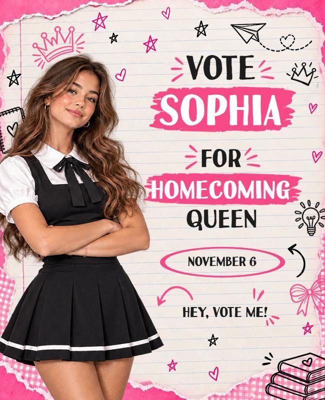 School Homecoming Queen Campaign Flyer Template
