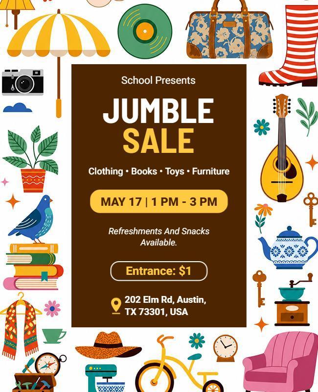 School Jumble Sale Event Flyer Template