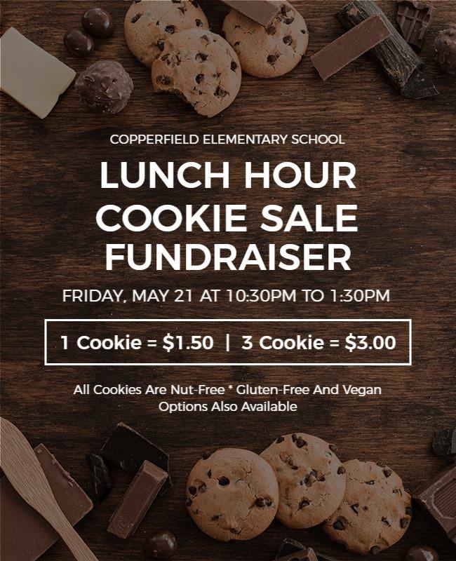 School Lunch Hour Cookie Fundraiser Flyer Template