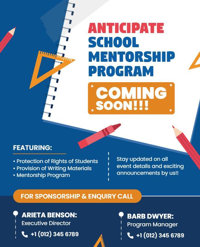 School Mentorship Program Announcement Flyer Template