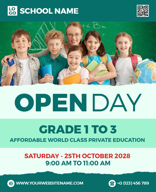 School Open Day Educational Flyer Template