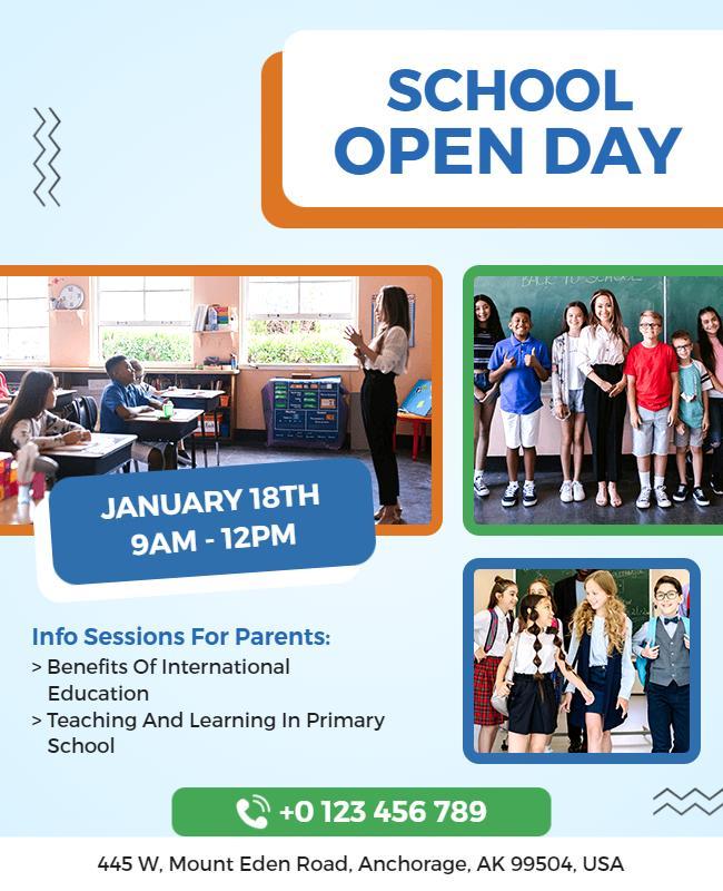 School Open Day Event Flyer Template