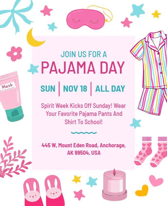 School Pajama Day Event Flyer Template