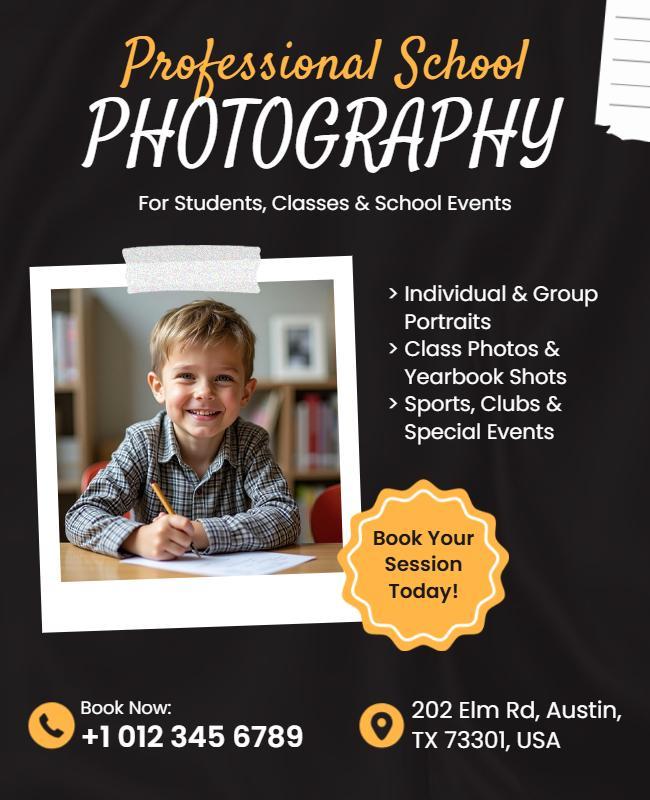 School Photography Services Flyer Template