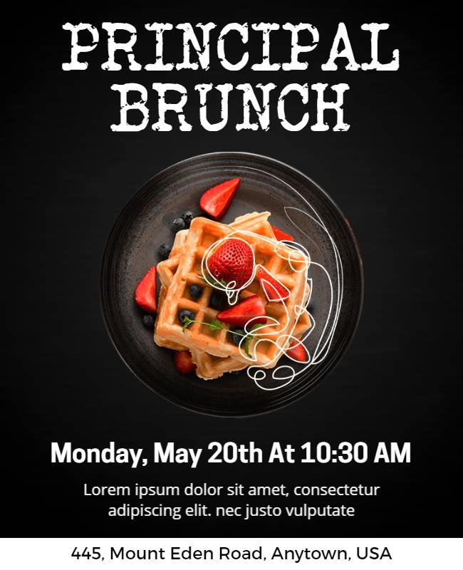 School Principal Brunch Event Flyer Template