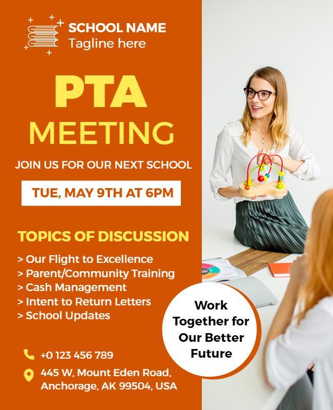 School Pta Meeting Discussion Flyer Template