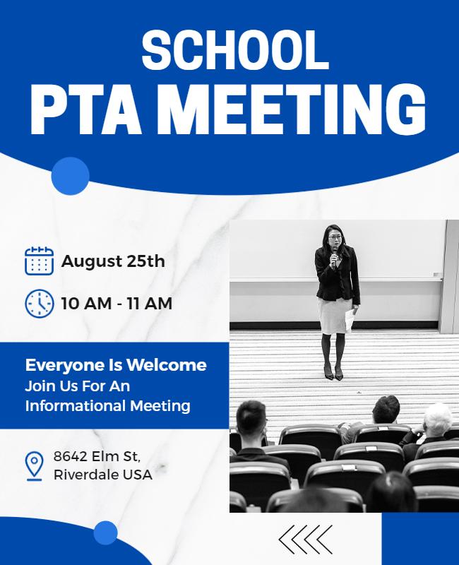 School Pta Meeting Informational Flyer Template