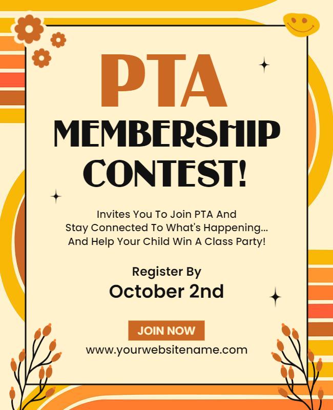 School Pta Membership Contest Flyer Template