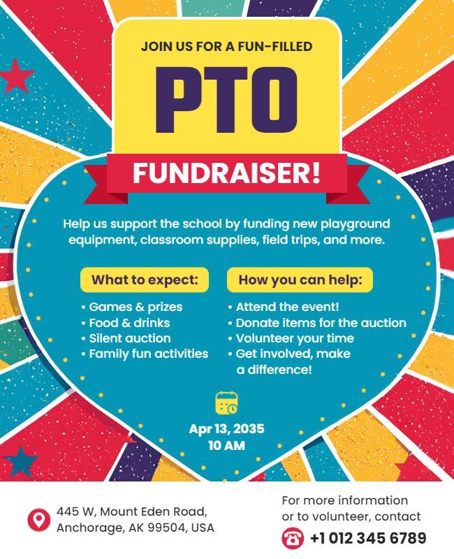 School Pto Fundraiser Event Flyer Template