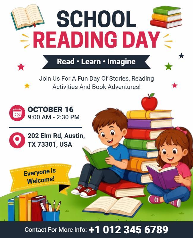 School Reading Day Event Flyer Template