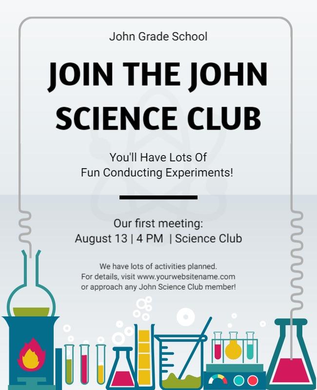 School Science Club Recruitment Flyer Template