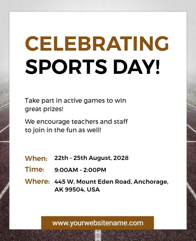 School Sports Day Celebration Flyer Template