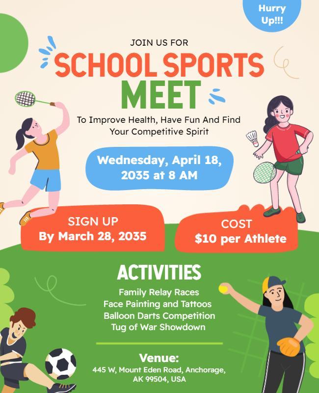 School Sports Meet Event Flyer Template