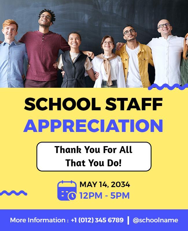 School Staff Appreciation Event Flyer Template