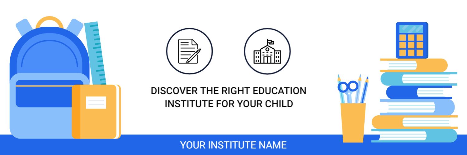 School Supplies and Learning Tools for Education Banner Template