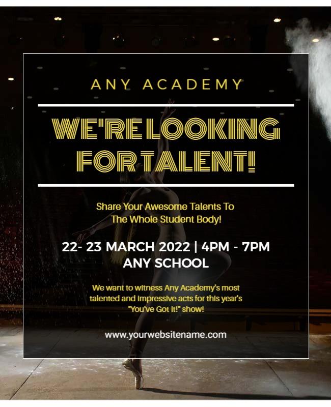 School Talent Show Audition Flyer Template