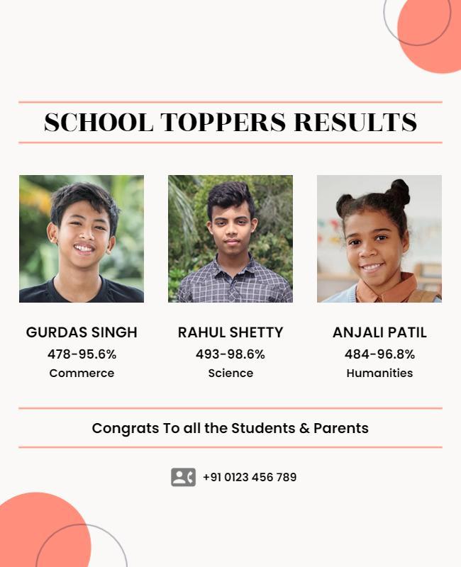 School Toppers Announcement Flyer Template