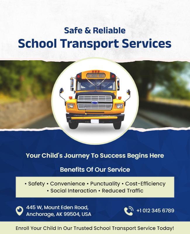 School Transport Services Information Flyer Template