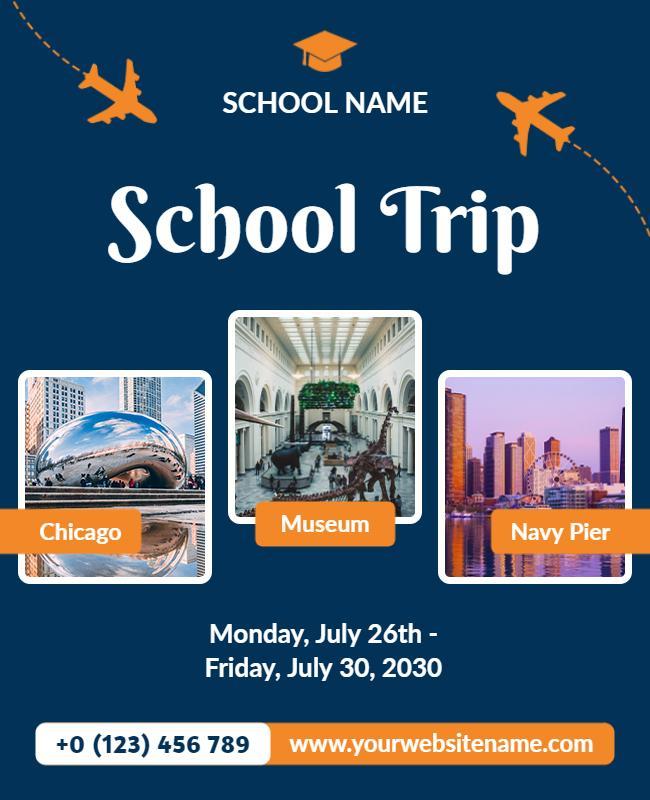 School Trip to Chicago Museum Flyer Template