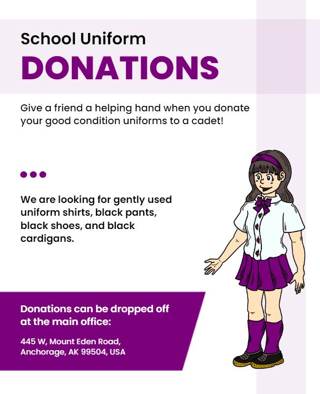 School Uniform Donation Collection Flyer Template