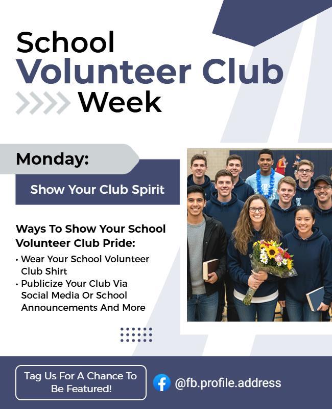 School Volunteer Club Week Promotional Flyer Template