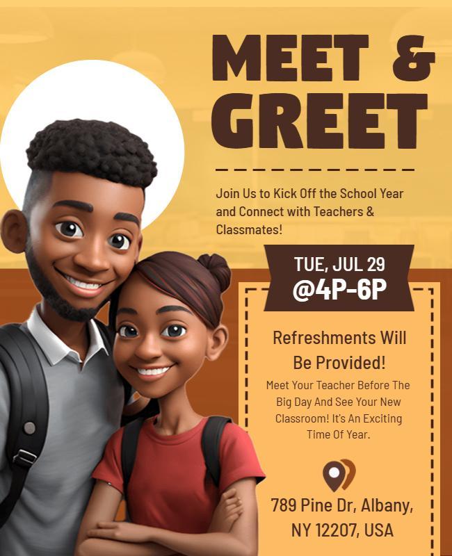 School Year Meet and Greet Event Flyer Template