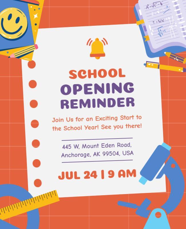 School Year Start Event Announcement Flyer Template