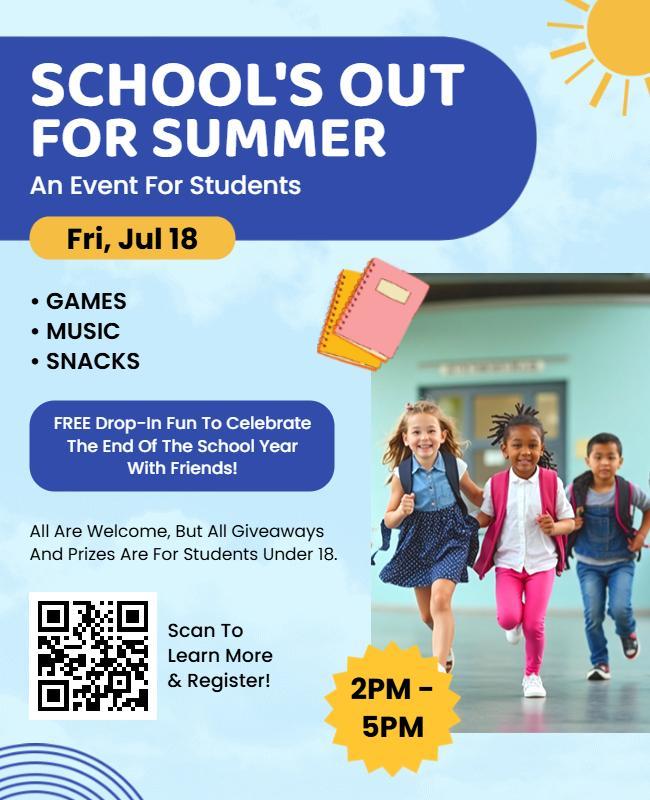 School's Out Summer Celebration Event Flyer Template