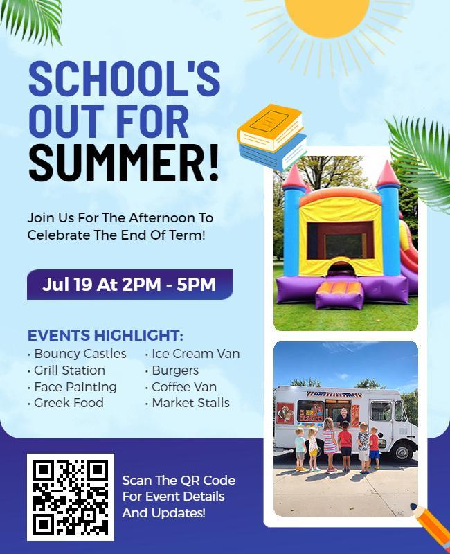 School's Out Summer Celebration Flyer Template