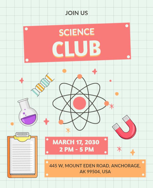 Science Club Meeting Announcement Flyer Template