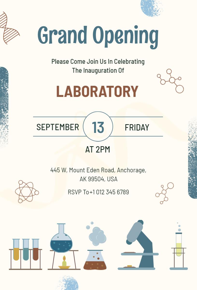 Science Laboratory Grand Opening Celebration Invitation Template