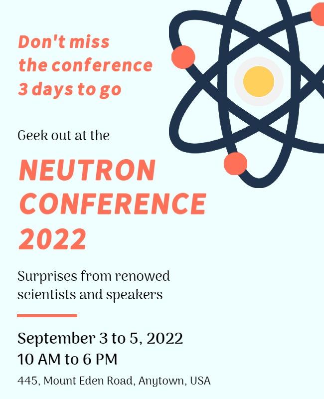 Scientific Themed Neutron Conference Announcement Poster Template