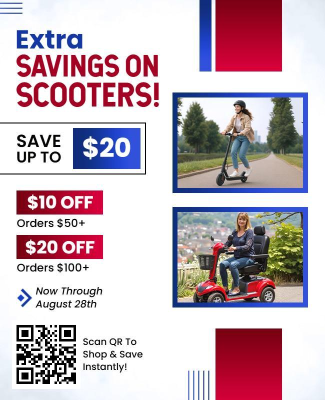 Scooter Savings Discount Offer Promotional Flyer Template