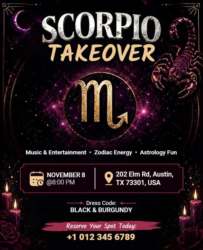 Scorpio Takeover Event Flyer Template