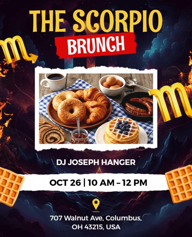 Scorpio Themed Brunch Event Flyer Template