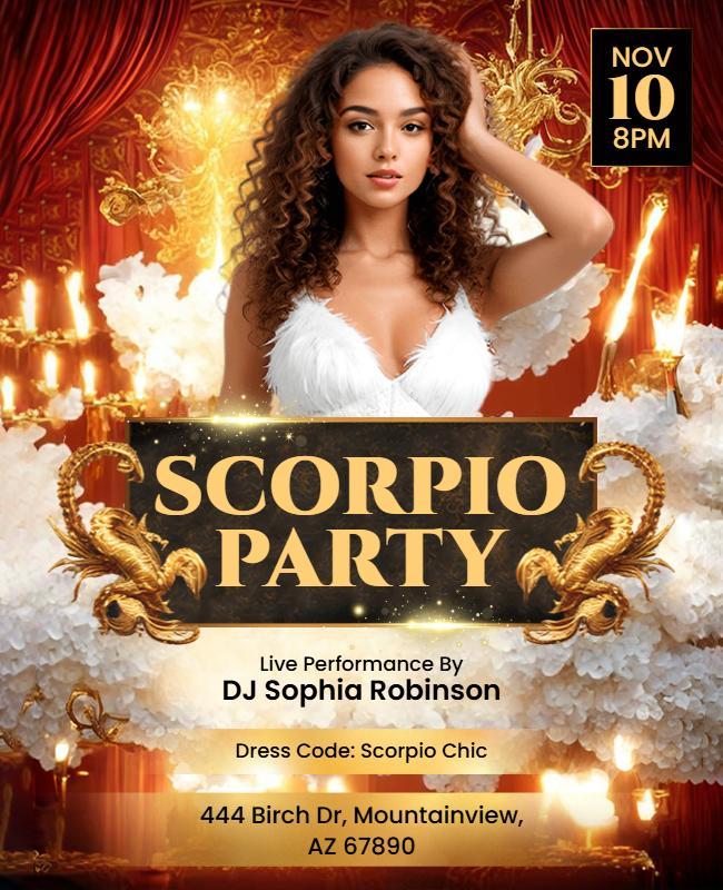 Scorpio Zodiac Themed Party Flyer Template