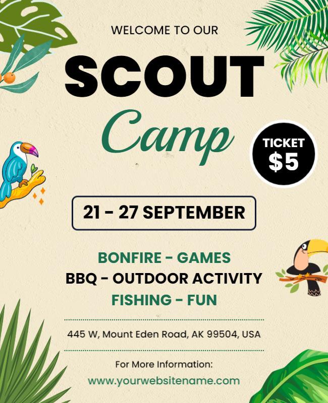 Scout Camp Outdoor Adventure Flyer Template