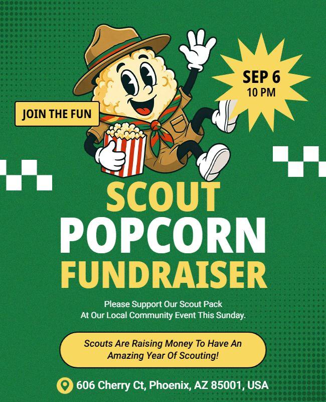 Scout Popcorn Fundraiser Event Flyer Template