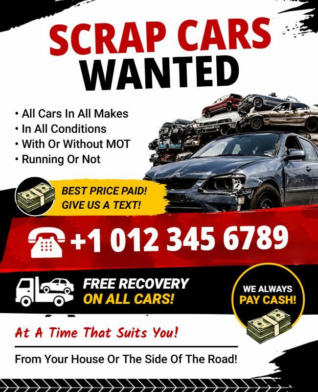 Scrap Cars Wanted Promotion Flyer Template