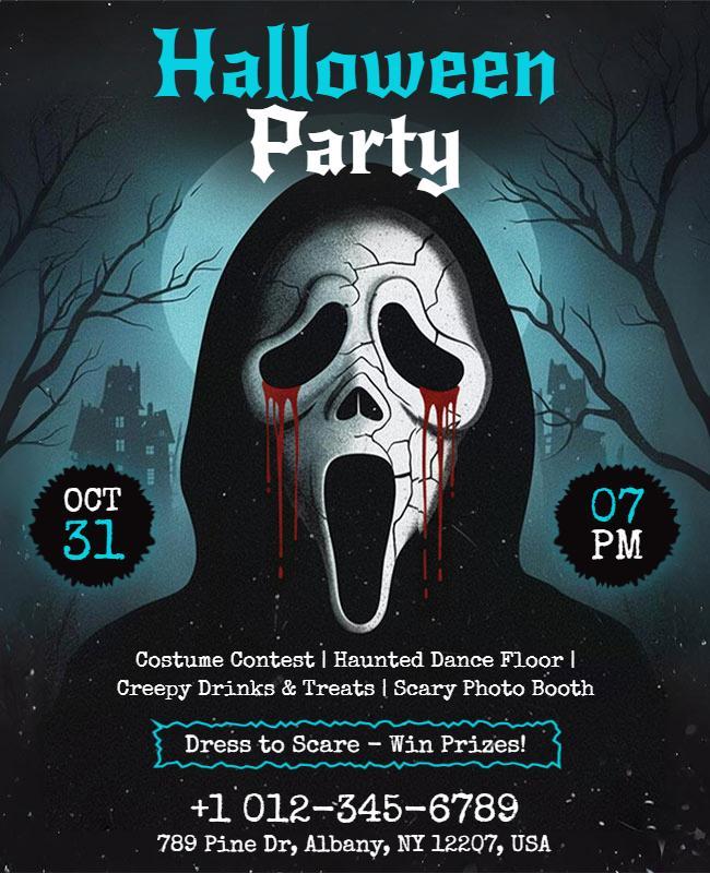 Scream Haunted Halloween Party Event Flyer Template
