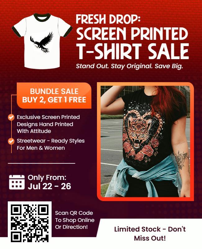 Screen Printed T-Shirt Sale Flyer Template