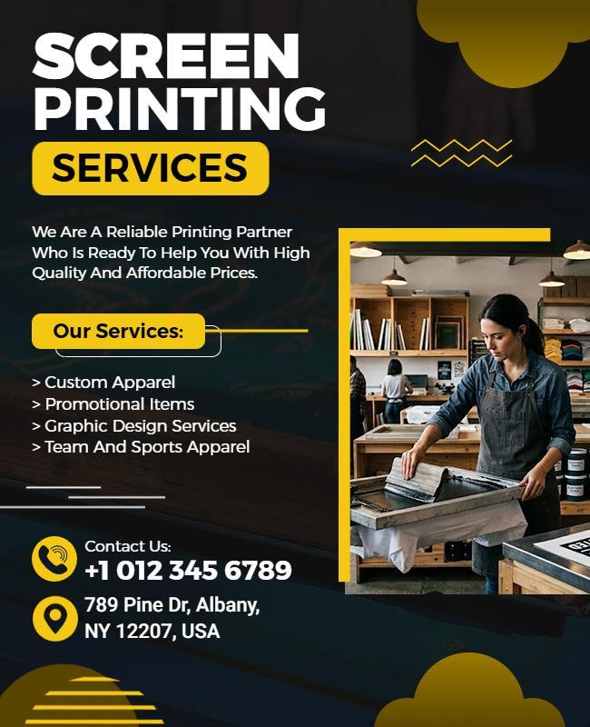Screen Printing Services Flyer Template