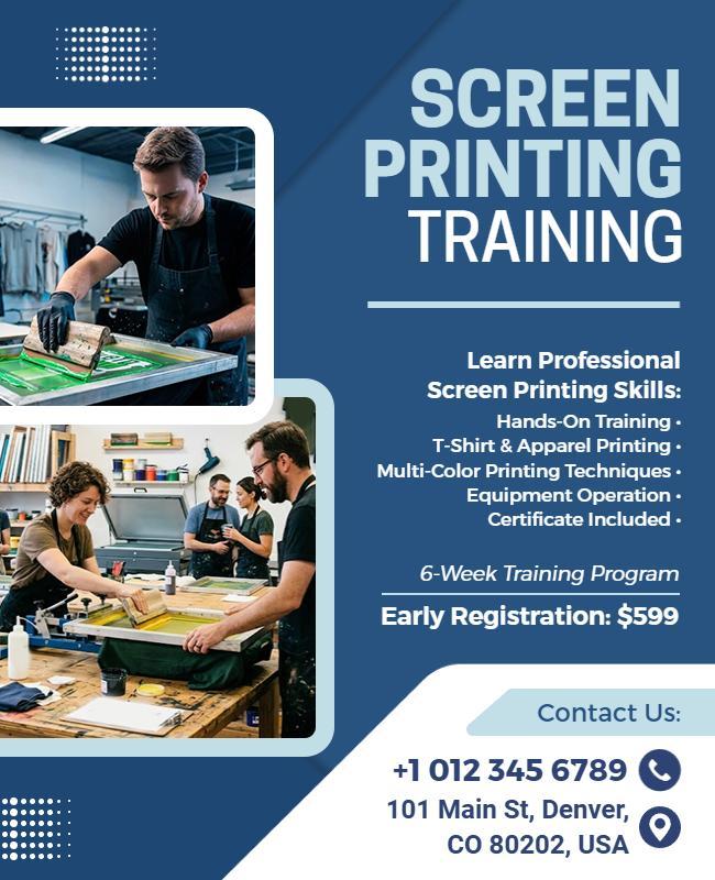 Screen Printing Training Flyer Template
