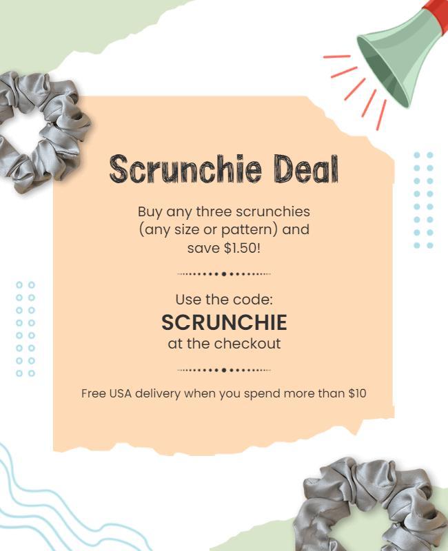 Scrunchie Discount Promotion Flyer Template