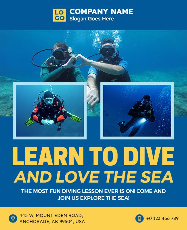 Scuba Diving Adventure Lessons Flyer Template