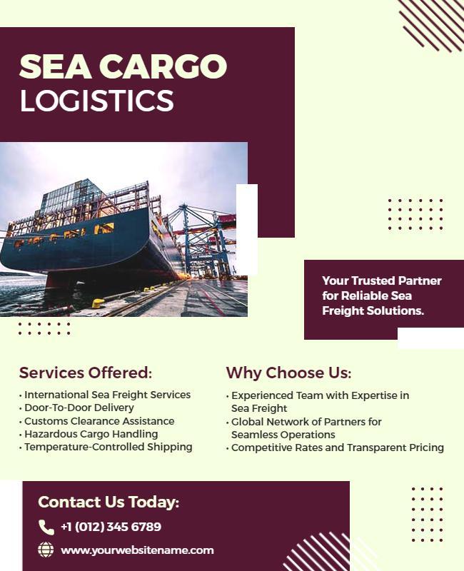 Sea Cargo Freight Services Flyer Template