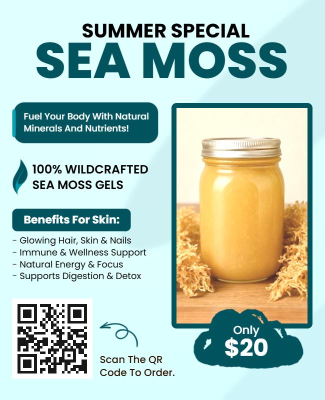 Sea Moss Summer Special Promotion Flyer Template